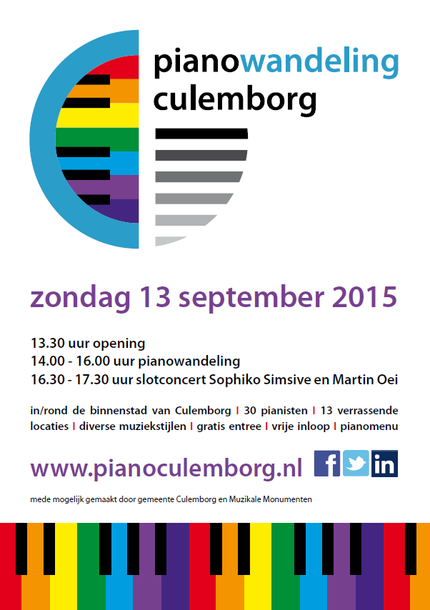 Poster Piano Festival Culemborg 2015