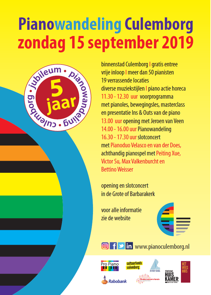Poster Piano Festival Culemborg 2019