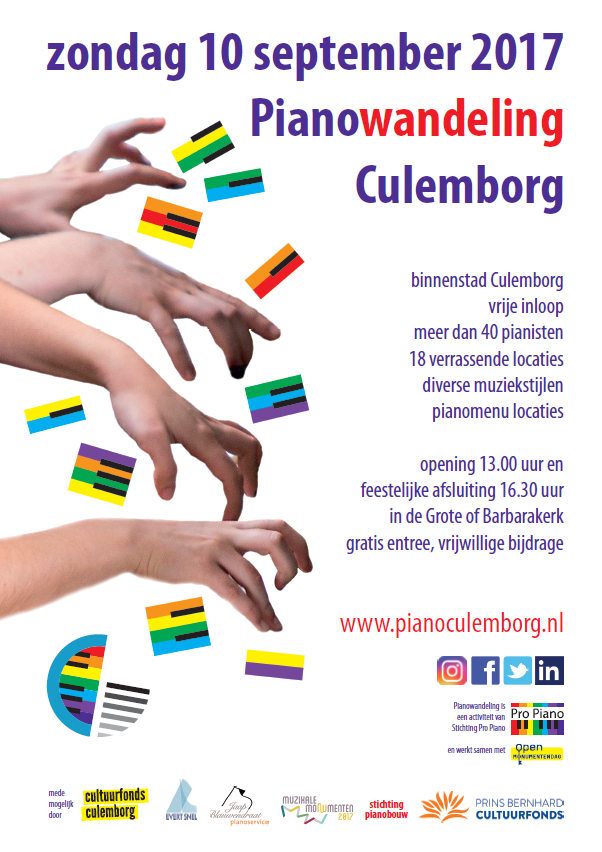 Poster Piano Festival Culemborg 2017